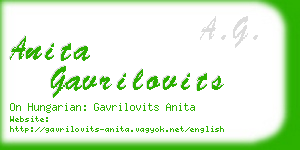 anita gavrilovits business card